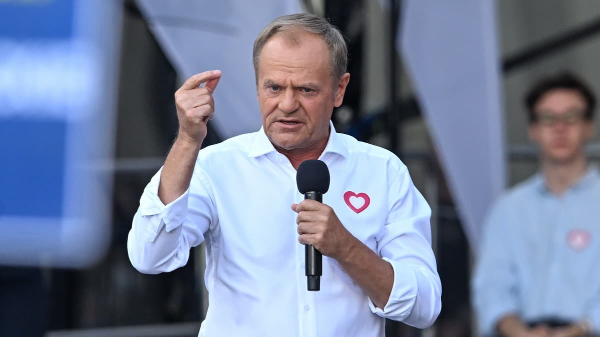 Donald Tusk en campagne pour inciter les Polonais à aller voter.